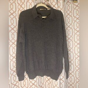 Elegant Charcoal V-Neck Sweater for Men